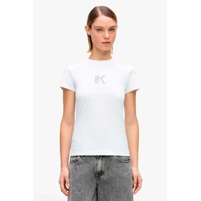 T-shirts & Polos Karl Lagerfeld Klj Slim Ss K Logo Tee Άσπρο Small θηλυκός T-shirts & Polos Karl Lagerfeld Klj Slim Ss K Logo Tee Άσπρο Small θηλυκός
