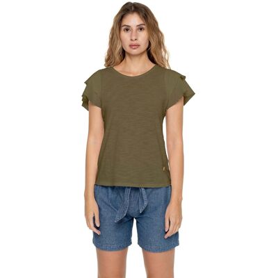 T-shirts & Polos Leone 1947 Woman T-Shirt Short Sleeves Urban Safari Green Extra Small θηλυκός T-shirts & Polos Leone 1947 Woman T-Shirt Short Sleeves Urban Safari Green Extra Small θηλυκός