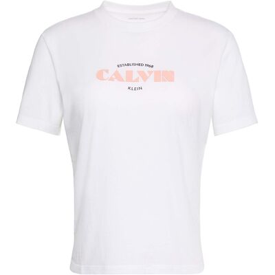 T-shirt με κοντά μανίκια Calvin Klein Jeans Ss Classic Resort Ca Άσπρο Large θηλυκός T-shirt με κοντά μανίκια Calvin Klein Jeans Ss Classic Resort Ca Άσπρο Large θηλυκός