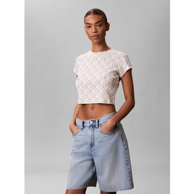 T-shirts & Polos Calvin Klein Jeans A- Monologo Baby Tee Άσπρο Small θηλυκός T-shirts & Polos Calvin Klein Jeans A- Monologo Baby Tee Άσπρο Small θηλυκός