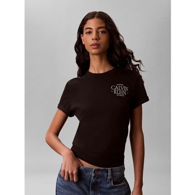 T-shirts & Polos Calvin Klein Jeans Ss Classic Left Ches Black Medium θηλυκός T-shirts & Polos Calvin Klein Jeans Ss Classic Left Ches Black Medium θηλυκός