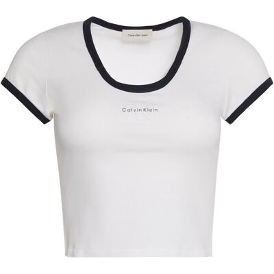 T-shirts & Polos Calvin Klein Jeans Lv047g220g Ss Monologo Scoop Άσπρο Medium θηλυκός T-shirts & Polos Calvin Klein Jeans Lv047g220g Ss Monologo Scoop Άσπρο Medium θηλυκός