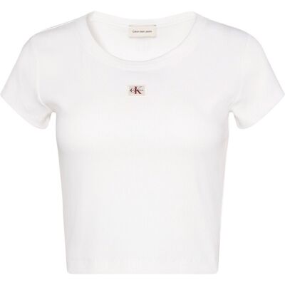 T-shirts & Polos Calvin Klein Jeans Lv047c200g Woven Label 2x2 Baby Άσπρο Small θηλυκός T-shirts & Polos Calvin Klein Jeans Lv047c200g Woven Label 2x2 Baby Άσπρο Small θηλυκός