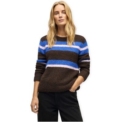 Πουλόβερ Object Galia L/S Knit - Cocoa Brown/Blue/Pink Brown Extra Large θηλυκός Πουλόβερ Object Galia L/S Knit - Cocoa Brown/Blue/Pink Brown Extra Large θηλυκός