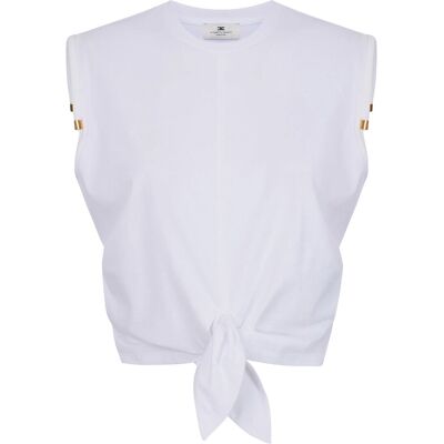 Αμάνικα/T-shirts χωρίς μανίκια Elisabetta Franchi ma00766e2-270 Άσπρο IT 42 θηλυκός Αμάνικα/T-shirts χωρίς μανίκια Elisabetta Franchi ma00766e2-270 Άσπρο IT 42 θηλυκός