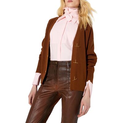 Μπουφάν / Ζακέτες Elisabetta Franchi mk01s66e2-fk3 Brown IT 44 θηλυκός Μπουφάν / Ζακέτες Elisabetta Franchi mk01s66e2-fk3 Brown IT 44 θηλυκός