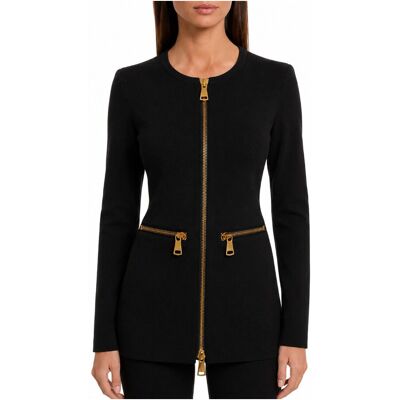 Μπουφάν / Ζακέτες Elisabetta Franchi MK68B66E2 Black IT 42 θηλυκός Μπουφάν / Ζακέτες Elisabetta Franchi MK68B66E2 Black IT 42 θηλυκός