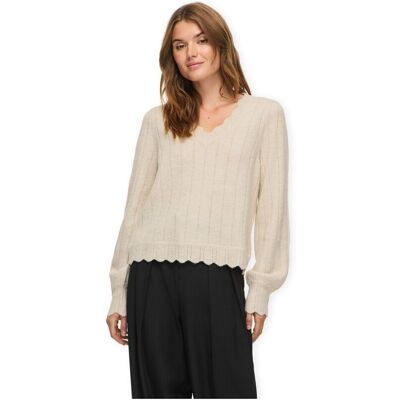 Πουλόβερ Vila Zira V-Neck Knit - Super Light Natural Melange Beige Medium θηλυκός Πουλόβερ Vila Zira V-Neck Knit - Super Light Natural Melange Beige Medium θηλυκός