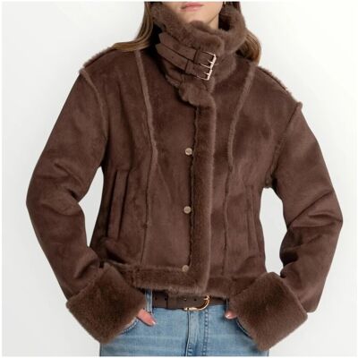 Παλτό Fracomina FR26WC4015O46701 Brown Extra Small θηλυκός Παλτό Fracomina FR26WC4015O46701 Brown Extra Small θηλυκός