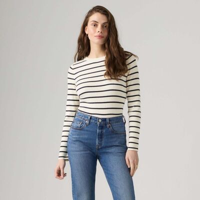 Φούτερ Levis Rib Crew Sweater Brandy Stripe Egret Navy Multicolour Extra Small θηλυκός Φούτερ Levis Rib Crew Sweater Brandy Stripe Egret Navy Multicolour Extra Small θηλυκός