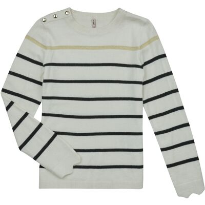 Πουλόβερ Only KOGELISA LS BUTTON O-NECK CS KNT Άσπρο 8 ans Πουλόβερ Only KOGELISA LS BUTTON O-NECK CS KNT Άσπρο 8 ans