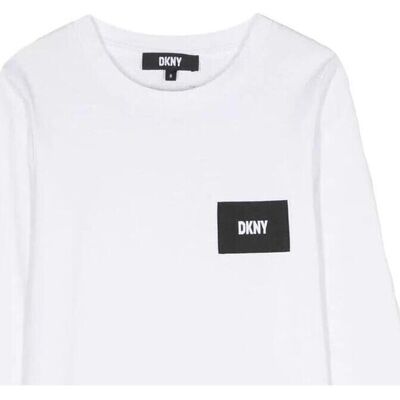 Μπλουζάκια με μακριά μανίκια Dkny D35T 10P Άσπρο 16 χρονών Μπλουζάκια με μακριά μανίκια Dkny D35T 10P Άσπρο 16 χρονών