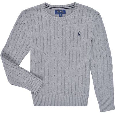 Πουλόβερ Polo Ralph Lauren LS CABLE CN-TOPS-SWEATER Grey 18 / 20 ans Πουλόβερ Polo Ralph Lauren LS CABLE CN-TOPS-SWEATER Grey 18 / 20 ans
