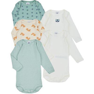 Παιδικά κορμάκια Petit Bateau BODY US ML RITON PACK X5 Multicolour 3 mois Παιδικά κορμάκια Petit Bateau BODY US ML RITON PACK X5 Multicolour 3 mois