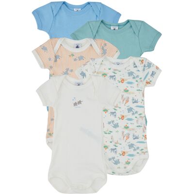 Παιδικά κορμάκια Petit Bateau 5 BODIES US MC Multicolour 6 mois Παιδικά κορμάκια Petit Bateau 5 BODIES US MC Multicolour 6 mois