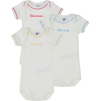 Παιδικά κορμάκια Petit Bateau 3 BODIES US MC Άσπρο 6 mois Παιδικά κορμάκια Petit Bateau 3 BODIES US MC Άσπρο 6 mois
