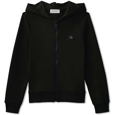 Fleece Calvin Klein Jeans Mini Badge Zip-Through Black 10 χρονών Fleece Calvin Klein Jeans Mini Badge Zip-Through Black 10 χρονών