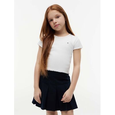 T-shirts & Polos Tommy Hilfiger Essential Rib Top Ss Άσπρο 12 χρονών T-shirts & Polos Tommy Hilfiger Essential Rib Top Ss Άσπρο 12 χρονών