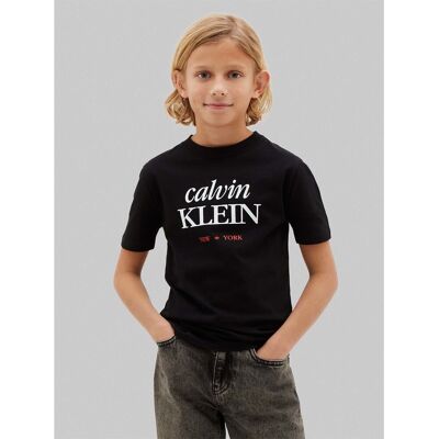 T-shirts & Polos Calvin Klein Jeans Logo Ss T-Shirt Black 16 χρονών T-shirts & Polos Calvin Klein Jeans Logo Ss T-Shirt Black 16 χρονών