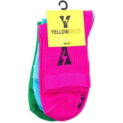 High socks Yellow Pack De 3 Thunder Socks Multicolour 35 / 38 High socks Yellow Pack De 3 Thunder Socks Multicolour 35 / 38