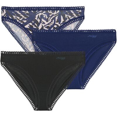 Culottes Sloggi GO Crush High leg PACK DE 3 Marine Large Culottes Sloggi GO Crush High leg PACK DE 3 Marine Large