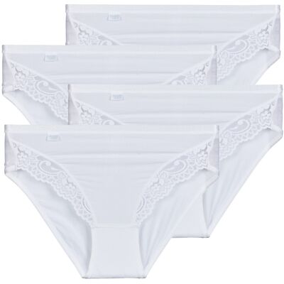 Culottes Sloggi Romance Tai PACK DE 4 Άσπρο FR 38 Culottes Sloggi Romance Tai PACK DE 4 Άσπρο FR 38