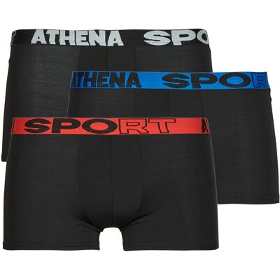 Boxer Athena ECO SPORT Pack de 3 Black Small Boxer Athena ECO SPORT Pack de 3 Black Small