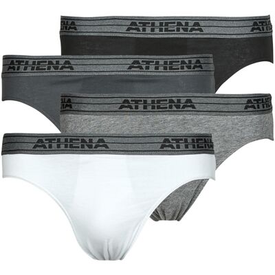 Slips Athena BASIC COTON Pack de 4 Grey Medium Slips Athena BASIC COTON Pack de 4 Grey Medium
