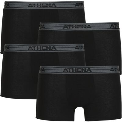 Boxer Athena BASIC COTON Pack de 4 Black Medium Boxer Athena BASIC COTON Pack de 4 Black Medium