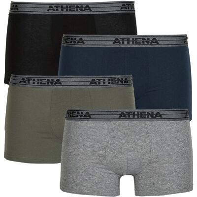 Boxer Athena BASIC COTON Pack de 4 Black Small Boxer Athena BASIC COTON Pack de 4 Black Small