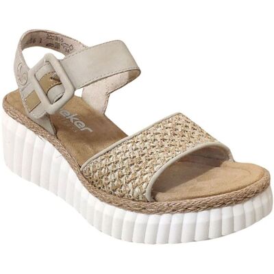 Σανδάλια με πλατφόρμα Rieker 69176 Beige 40 Σανδάλια με πλατφόρμα Rieker 69176 Beige 40
