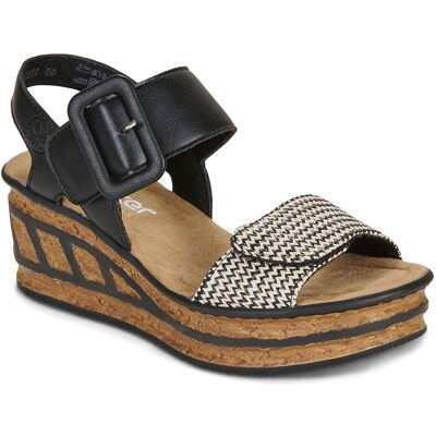 Σανδάλια με πλατφόρμα Rieker 68172-00 Black 37 Σανδάλια με πλατφόρμα Rieker 68172-00 Black 37