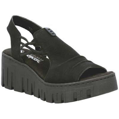 Σανδάλια με πλατφόρμα Rieker 68075 Black 36 Σανδάλια με πλατφόρμα Rieker 68075 Black 36