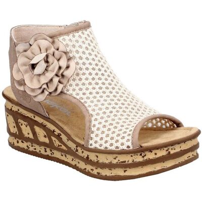 Σανδάλια με πλατφόρμα Rieker 68180 Beige 39 Σανδάλια με πλατφόρμα Rieker 68180 Beige 39