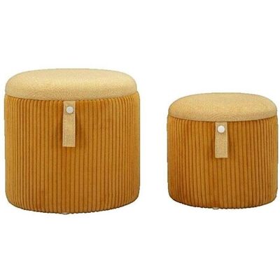Πουφ Atmosphera Poufs Luxe contemporain jaune moutarde lot de 2 Yellow One Size Πουφ Atmosphera Poufs Luxe contemporain jaune moutarde lot de 2 Yellow One Size