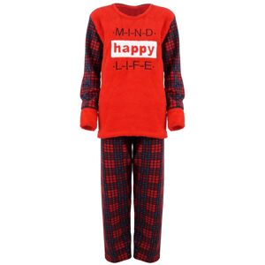 gsecret Γυναικεία πιτζάμα fleece "Happy Life" all print παντελόνι. Οversize Collection ΚΟΚΚΙΝΟ - ΚΟΚΚΙΝΟ - Μέγεθος: 4XL,3XL