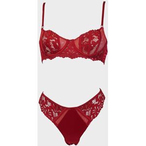 gsecret Γυναικείο σετ sexy bralette balconette slip saten & ελαστική δαντέλα. Sensual Style ΜΠΟΡΝΤΩ - ΜΠΟΡΝΤΩ - Μέγεθος: M,L,XL