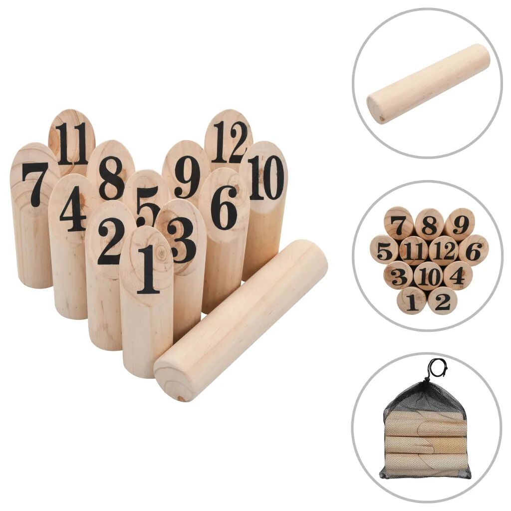 vidaXL Παιχνίδι Number Kubb (Mölkky) Ξύλινο