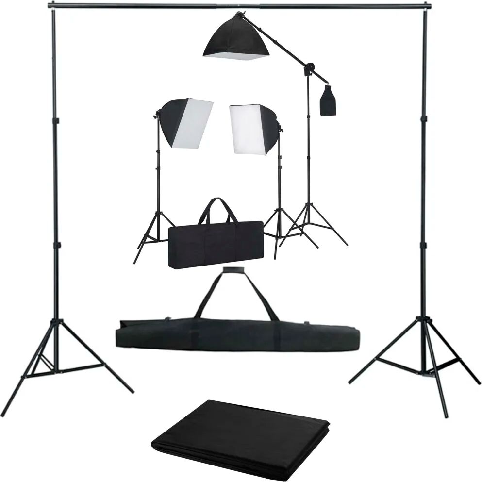 vidaXL Κιτ Φωτισμού Φωτογραφικού Στούντιο με Softbox και Φόντο