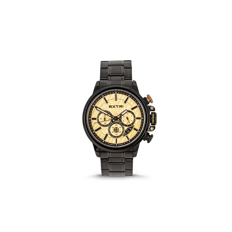 Extri Ανδρικό Ρολόι Χρώματος Μαύρο με Μεταλλικό Μπρασελέ Extri X6011B 8719325422559