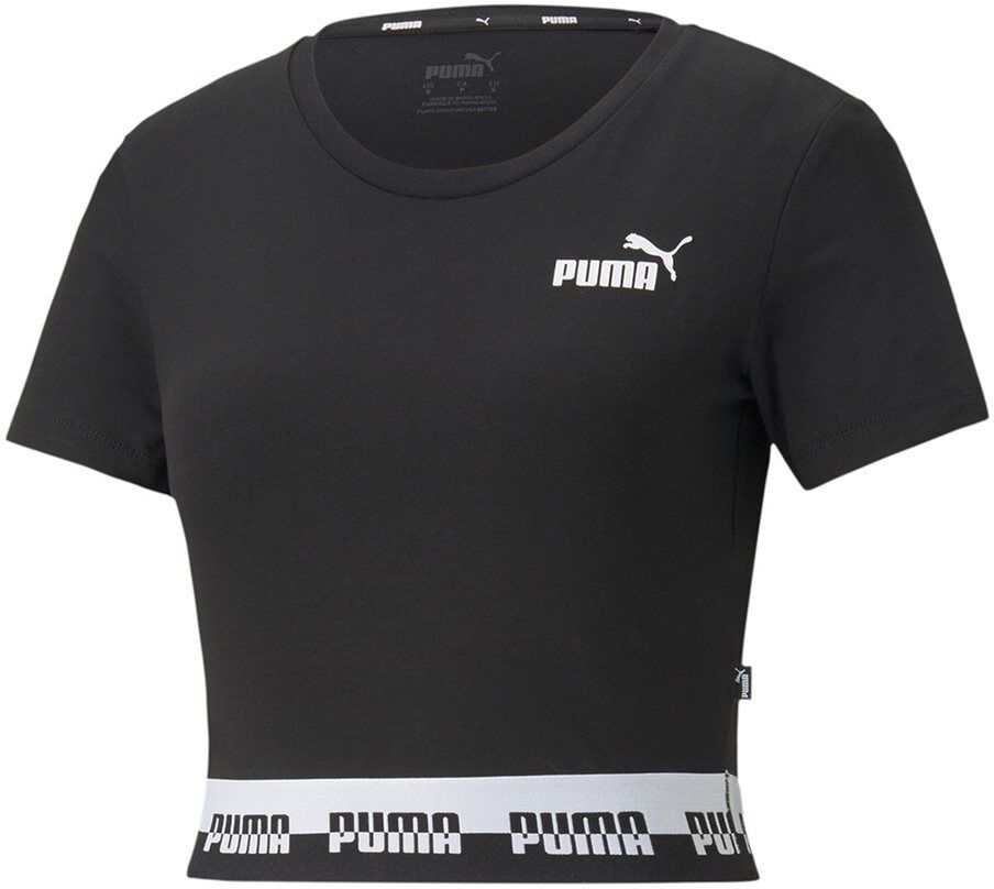 puma γυναικείο t-shirt  amplified slim crop  - black