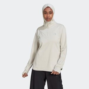 adidas performance γυναικεία μπλούζα techfit aeroready warm quarter-zip  - lt beige