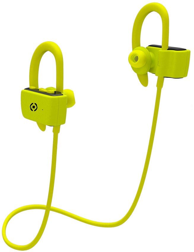 celly bt sport stereo earphone  - yellow