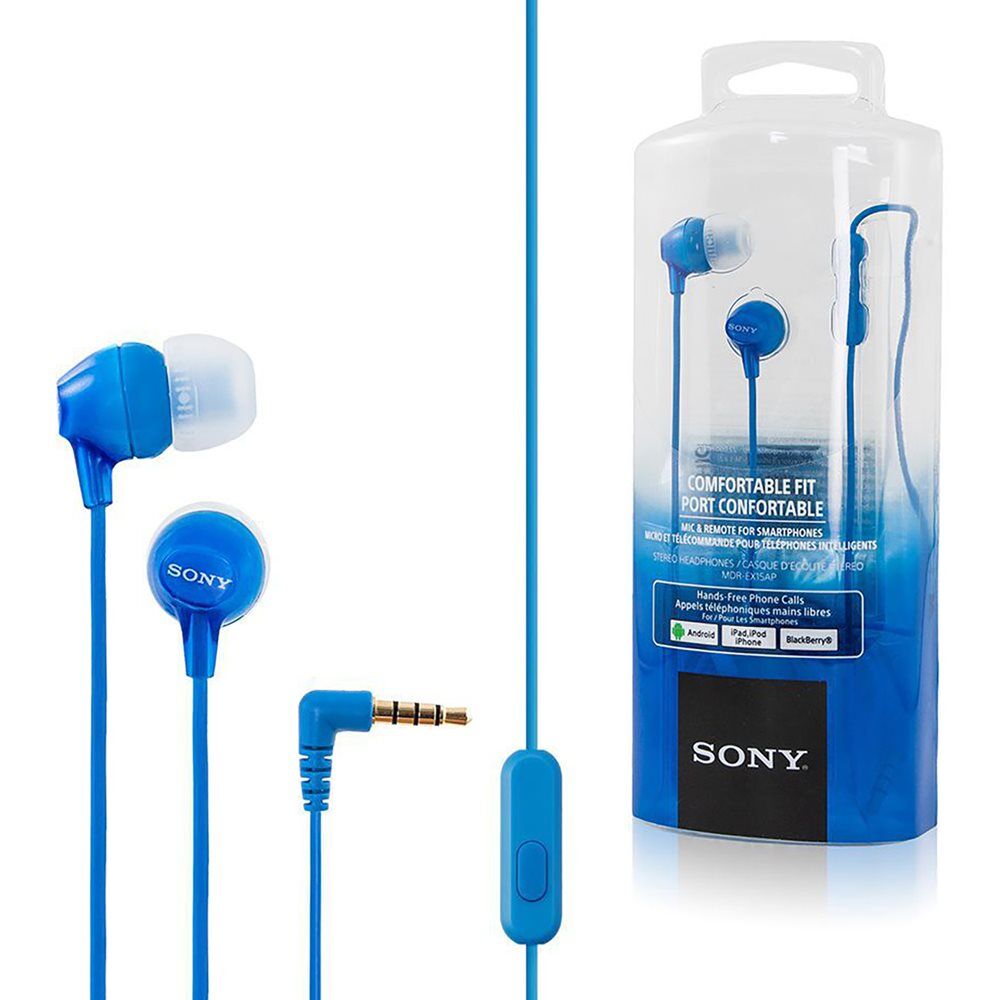 Sony ακουστικά handsfree mdrex15ap  - blue