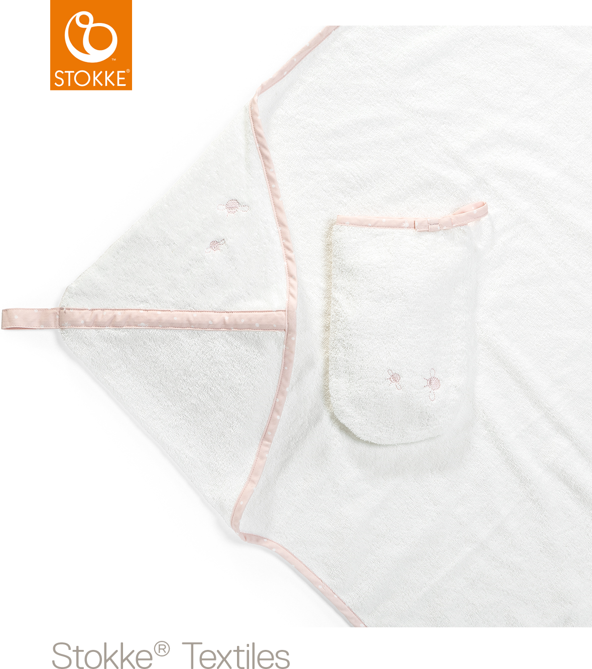 STOKKE Μπουρνούζι & Γάντι Stokke Pink Bee Organic Cotton