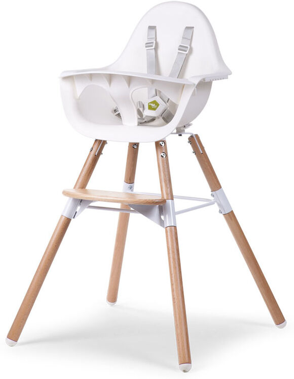 CHILDHOME Κάθισμα Φαγητού Childhome EVOLU 2 Natural - White 2 in 1 & Bumper