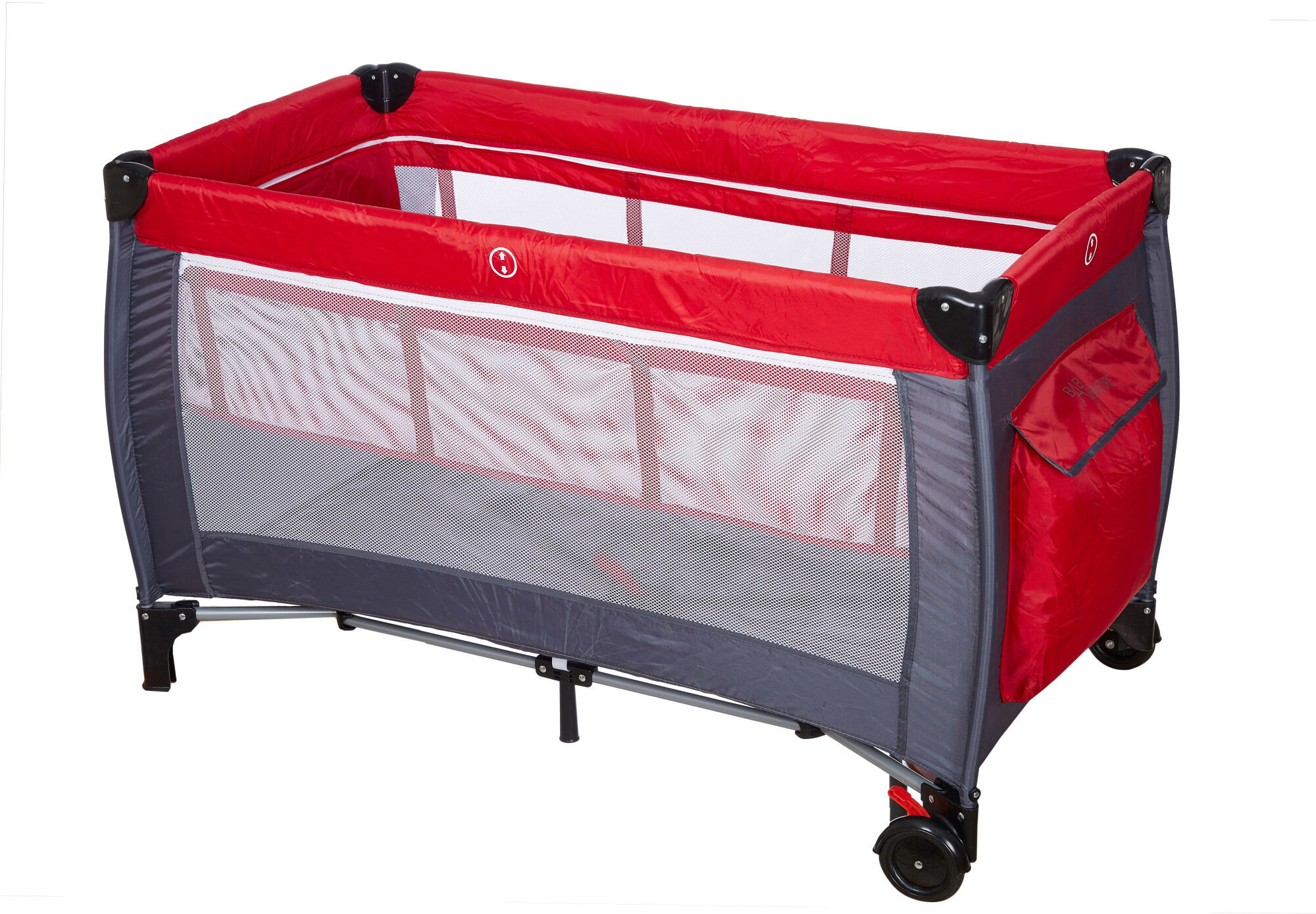 BABY ADVENTURE Παρκοκρέβατο 2 Θέσεων HOLIDAY IRON Red Grey 60*120cm