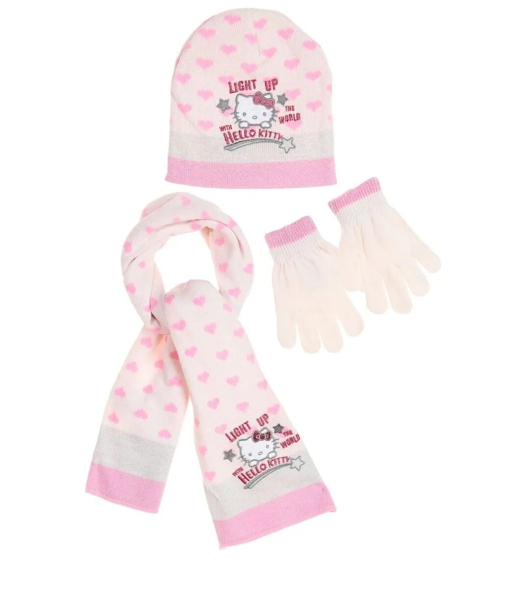 ΟΕΜ Hello Kitty ΣΕΤ σκουφάκι γάντια κασκόλ Large,XL