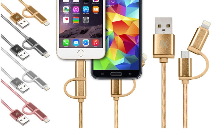 SPM Καλώδιο USB to Lightning ή Micro USB 2 σε 1 για iOS & Android SPM R13689