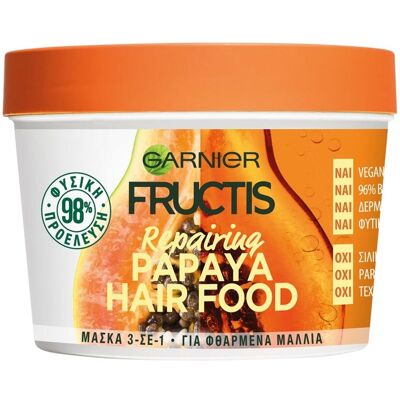 Fructis Hair Food Papaya Μάσκα Μαλλιών 3σε1 390ml Fructis Hair Food Papaya Μάσκα Μαλλιών 3σε1 390ml